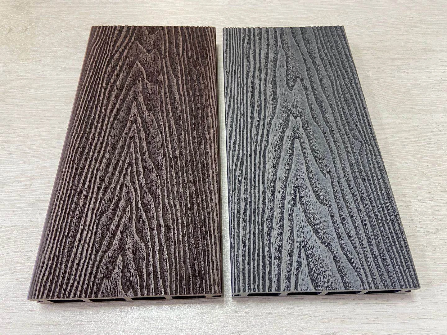 Deep grey 146*25 wooden grain surface deep embossing anti-rotten wpc outdoor decking composite decking for outdoor project