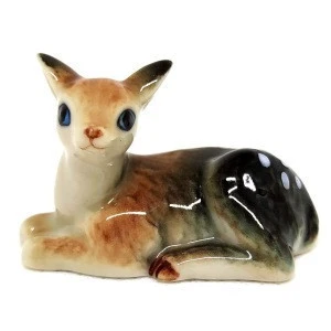 Deer Miniature Figurines Hand Painted Ceramic Animals Collectible Gift Home Decor