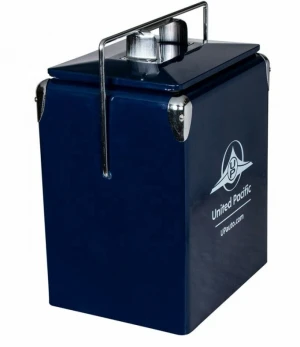 Delivery beer ice travel cooler box Portable metal cooler box