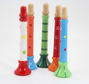 DF302 high quality wooden horn cute plush musical instrument toy