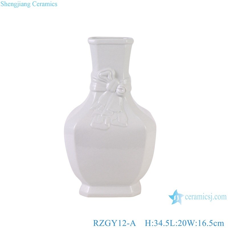 Different Shapes White Color Decorative Porcelain Tabletop Flower Vase for Home Decoration