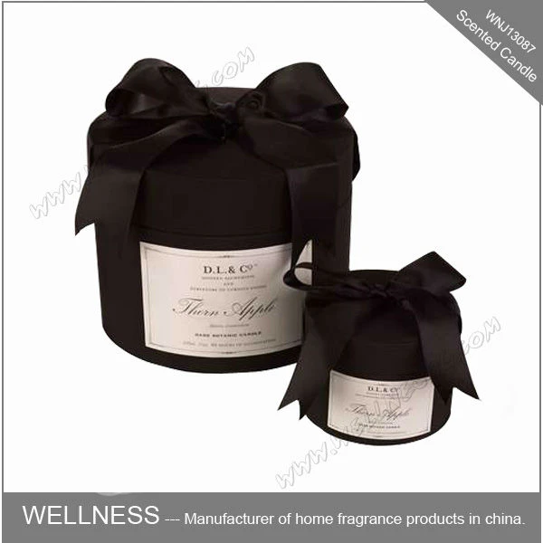 different sizes black natural soy candles with gift packaging