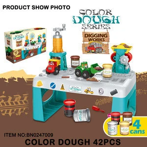 Digging works play set colorful clay diy sets kids playdough with table