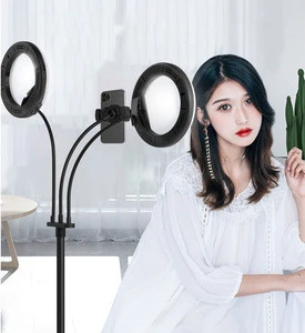 Dimmable Photography lighting video fill circle light Led selfie ring light for mobile phone with stand
