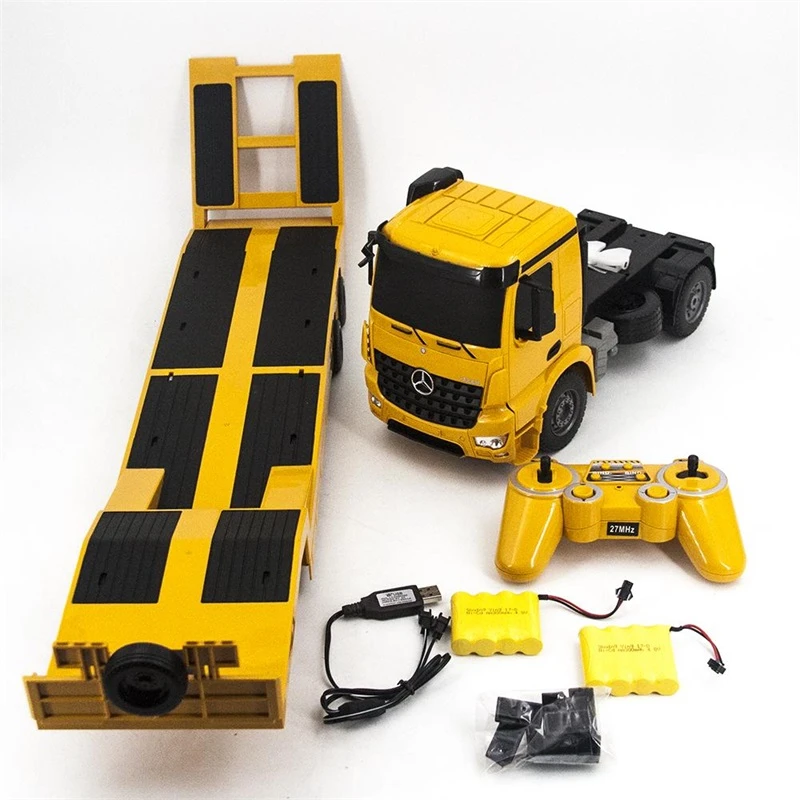 Double Eagle E562-003 RC Tow Truck Radio Control Semi-Trailer RC Engineering Truck 1:20 Scale Flat Bed Trailer Toy