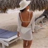 DUODUOCOLOR Long sleeves sexy backless beach holiday blouse sweater woman summer clothing solid color casual dresses D97837