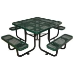 E4S-P 46" Portable outdoor furnishings site amenities portable expanded square thermoplastic picnic table