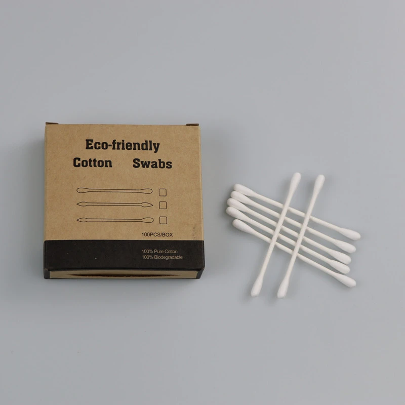 Eco Cotton Buds Biodegradable 75mm Disposable Paper Handle Cotton Swab
