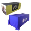 Eco Friendly Custom Size And Logo Knitted Polyester Table Cloth Table Cover Table Throw For Trade Show Advertising