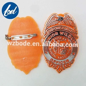 Eco-friendly High Quality Plastic Badge with safety pin for gift