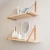 Import Eco-friendly Leather Strap Hanging  Floating Wooden Mount Wall Shelves from China