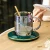 Import Eco-friendly Nordic Light Luxury Colorful Glass Coffee Cups High Temperature Resistant Juice Mug Rimmed Cup And Saucer Set from China
