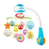 Electric rotating musical light bedside bell baby toy with projector