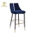 Import Elegant Bar Stool Modern Design Industrial Vintage Metal Leg Velvet Blue Black Upholstered Armless High Bar Stool Chair from China