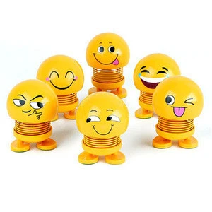 Expression Figure Shaking Emoji Toy Car Accessory Decor Bobblehead Spring Gift Custom Shake Head Doll