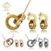 Factory direct sale classic gold jewelry sets women earring necklace jewelry set stainless steel jewelry sets