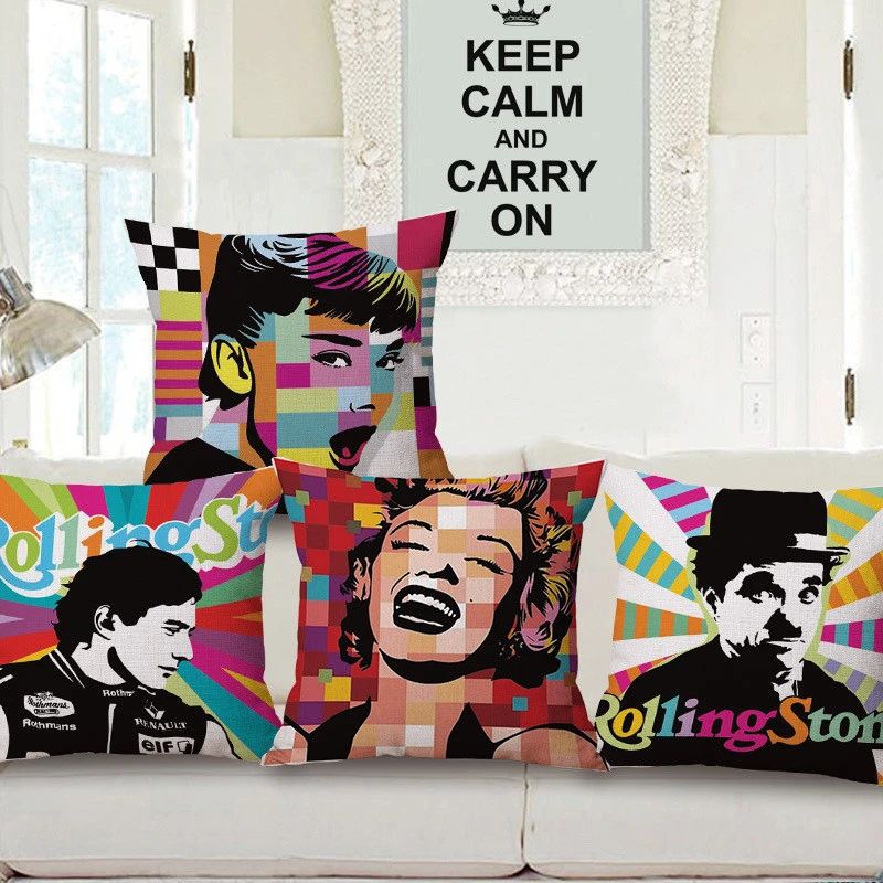 Factory price black and white color cushion cover 18*18 inches pillow covers decorative strips pattern pillow case