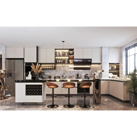 Buy Factory Price Custom Modular Solid Wood Kitchen Modern Design Smart ...