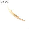 Factory price long curved metal barrettes hair pins hammered effect women hair accessories clips