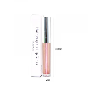 Factory Private Label 4 Colors Pearl Moisturizing Shining Lipgloss 2 In 1 Use High Quality Cosmetics Transparent  Lip Gloss