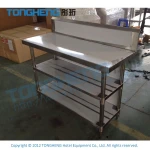 Factory Wholesale Stainless Steel Work Bench with Two Undershelves