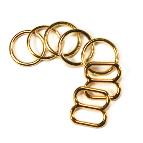 Factory wholesale underwear accessories gold metal bra rings sliders bra strap adjuster