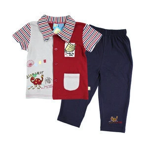 Fashion Cotton Import Kids Clothing Three Pieces Organic Baby Clothing sets
