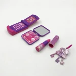 Fashion girl game pink handbag toys with accessories, beauty set doll jewelry toys for girl