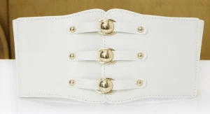 fashion lady  girls  wide dress waist belt  band elastic adjustable  Pu leather  waistband  Girdle   cummerbund