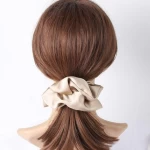 Fashion Luxury Solid Thick Satin Hair Accessories Women Ponytail Elastic Hair Bands Hair Ties Scrunchies