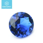 Fashion Round Glass Beads Stone 5.0mm Blue Sapphire Machine Cut Loose Gemstone In Stock Factory Direct Supply