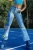 Import Fashionable Denim Pants Women  Flowers Patchwork Aesthetic Floral Washed Out Blue Jeans from China
