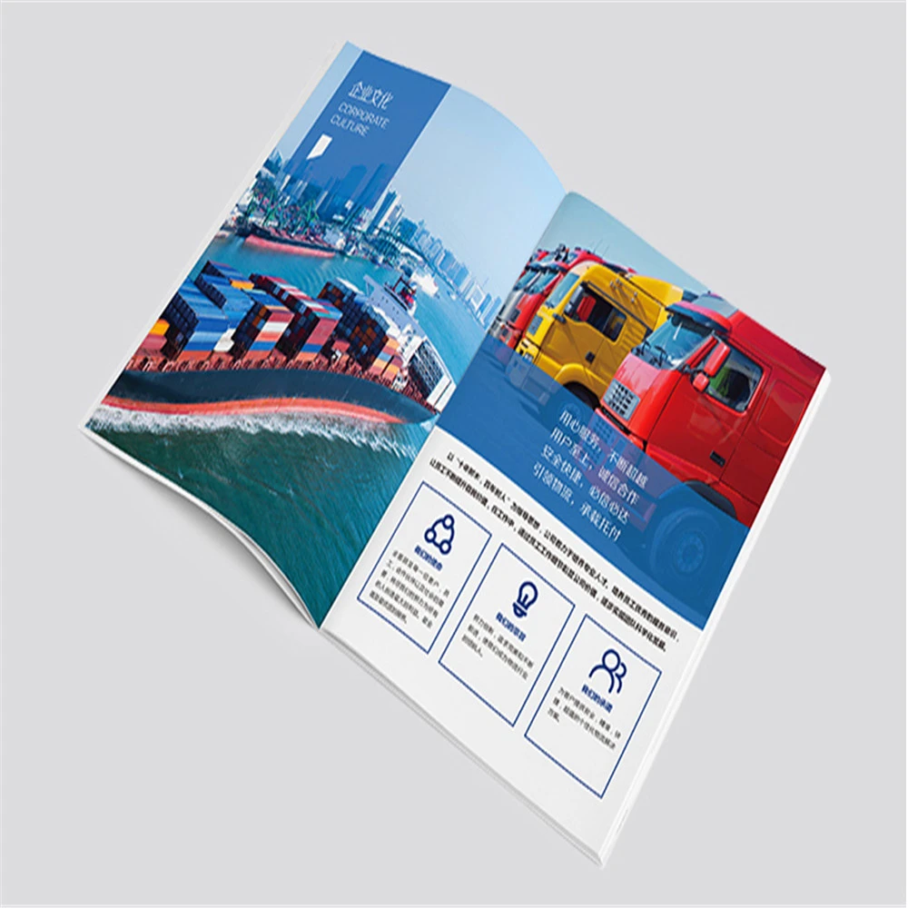 Fast Delivery Full Color Customized Printing Perfect Binding  Catalog Brochure Menu printing