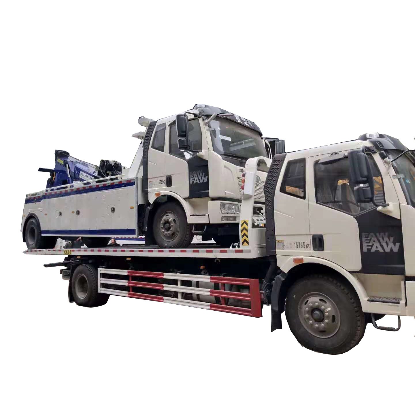 FAW  4x2 220hp heavy duty flatbed wrecker  10 tons bearing capacity  8 tons winch  8.2 m loading platform  slide tray tow truck