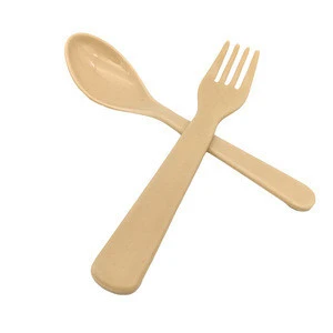 FDA high quality non-toxic bamboo fiber cutlery set children fork bamboo fork