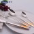 Import FDA Luxury Thick Handle Stainless Steel Travel Wedding Cutlery Long Handle Brass Flatware Set from China