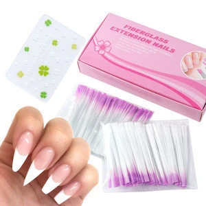 Fiber Glass Nail Extension for UV Gel Building French Manicure Acrylic Fiberglass Nail Forms Salon Tool Tips Accessory