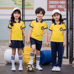 Fine summer girl & boy dress sportswear clothing  Suit preschool school uniforms wholesale design your own school uniform