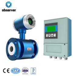 flange integral remote insert chemical solvent ore paper pulp slurry mud electromagnetic sewage 4-20ma water flow meter