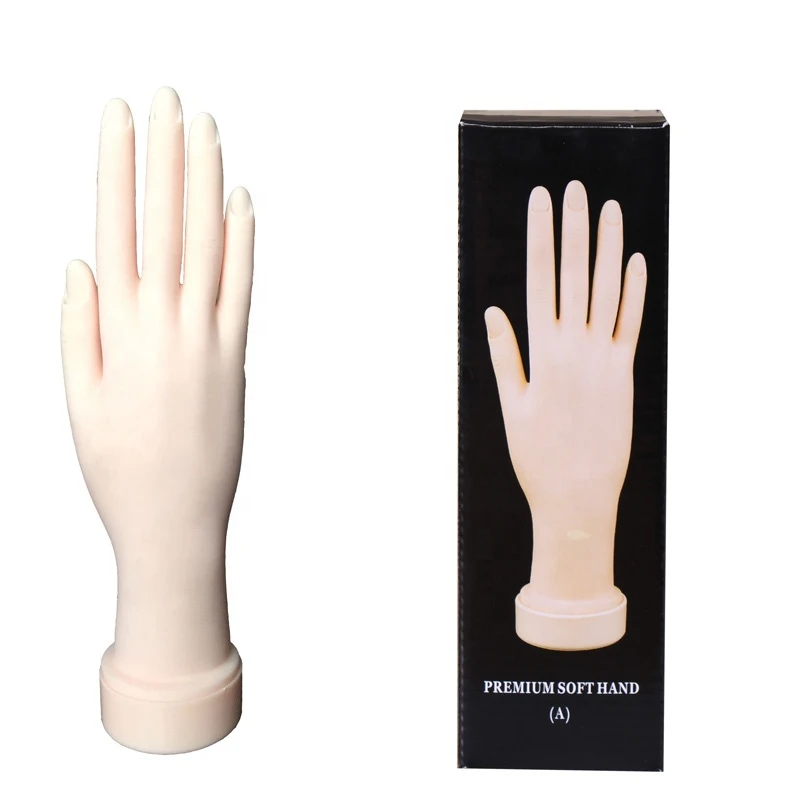 Flexible Soft Nails Practice Artificial Training Hands for Nail Supplies