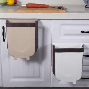 7/10L Trash Can Kitchen Wall Mounted Waste Bins Recycling Garbage Basket  Cabinets Hanging Trash Can With Lid For Bathroom Toilet