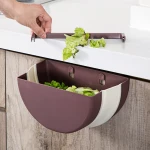 Folding Waste Bin Kitchen Cabinet Door Hanging Trash Can Foldable Car Bathroom Garbage Storage Trashcan