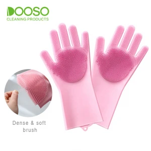 Food Grade Dishwashing Magic Reusable Silicone Gloves for Household Cleaning