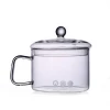 Food Grade Glass Soup Pot Heat Resistant Glass Cooking Pot With Handle