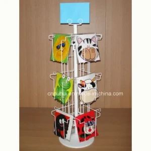 Four Sides Wire Pocket Holder Metal Rotating Counter Card Display (PHY130)