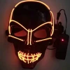 Free Sample Masquerade Carnival Dj Cosplay Scary Rave Horror Glow Neon Light Up Flashing Led El Wire Halloween Party Mask