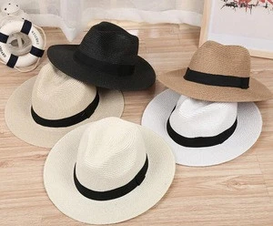 Fresh Spring cheap western woven summer Lady paper fedora Straw Hat styles