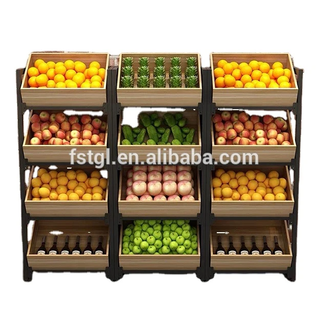 Fruit vegetable supermarket shelf fruit vegetable storage rack