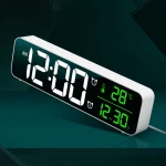 Full HD LED Music Wall Alarm Clock Mirrors Decor Wall Clock