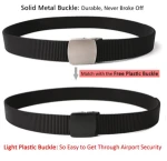 GINA Nylon Canvas Breathable Military Tactical Men Waist Belt With Metal Buckle and Replacement Free Plastic Buckle
